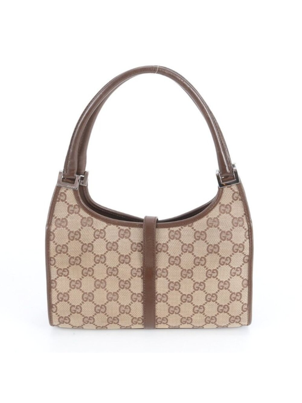 ★SOLD★ Gucci GG Canvas Jackie 002 Leather Handbag Tote Brown - Picture 3 of 9